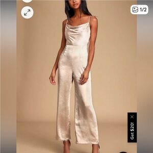 Lulu's Elegant Cream Jumpsuit